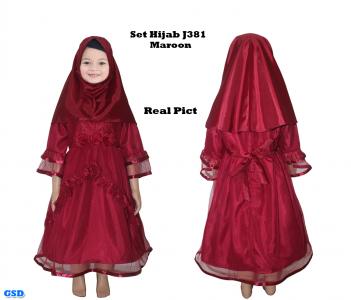 Set Hijab J381 Maroon