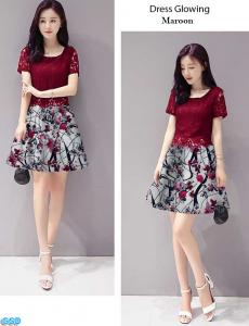 Dress Glowing flow maroon