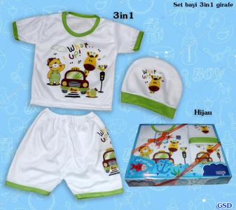 Set bayi 3in1 girafe Hijau