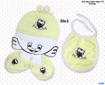 Set bayi polos tiger 01 Kuning