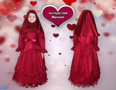 Set Hijab Anak J568 Maroon