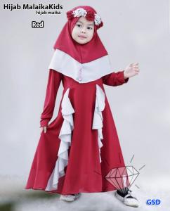 Hijab malaika kids red-hijab maika