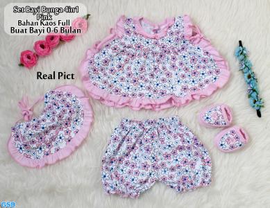 Set Bayi Bunga 4in1 pink