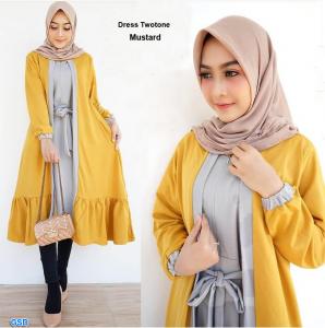 Dress twotone mustard