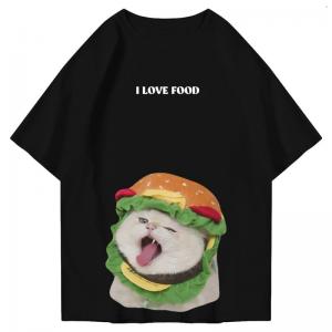 Hi VABA Oversized Cat Burger Tshirt | Kaos Streetwear Unisex Tee