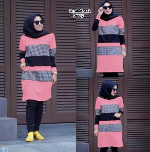 Tunik kotak dusty