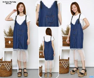 Ov dress tile tulip biru tua