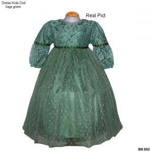 Dress Kids Doll sage green