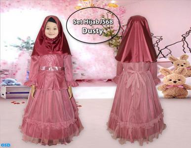 Set Hijab Anak J568 Dusty