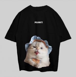 VABA Oversized Cat Miaw Tshirt | Kaos Streetwear Unisex Tee