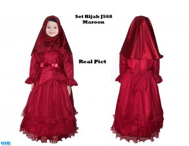 Set Hijab J568 maroon