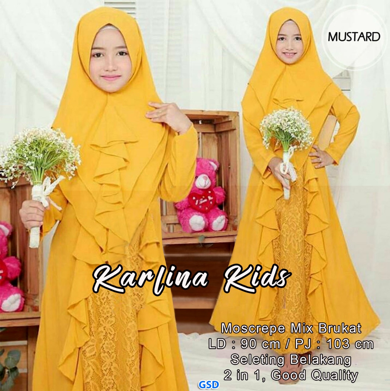 Syari karlina kids mustard Grosir Tanah Abang Baju 