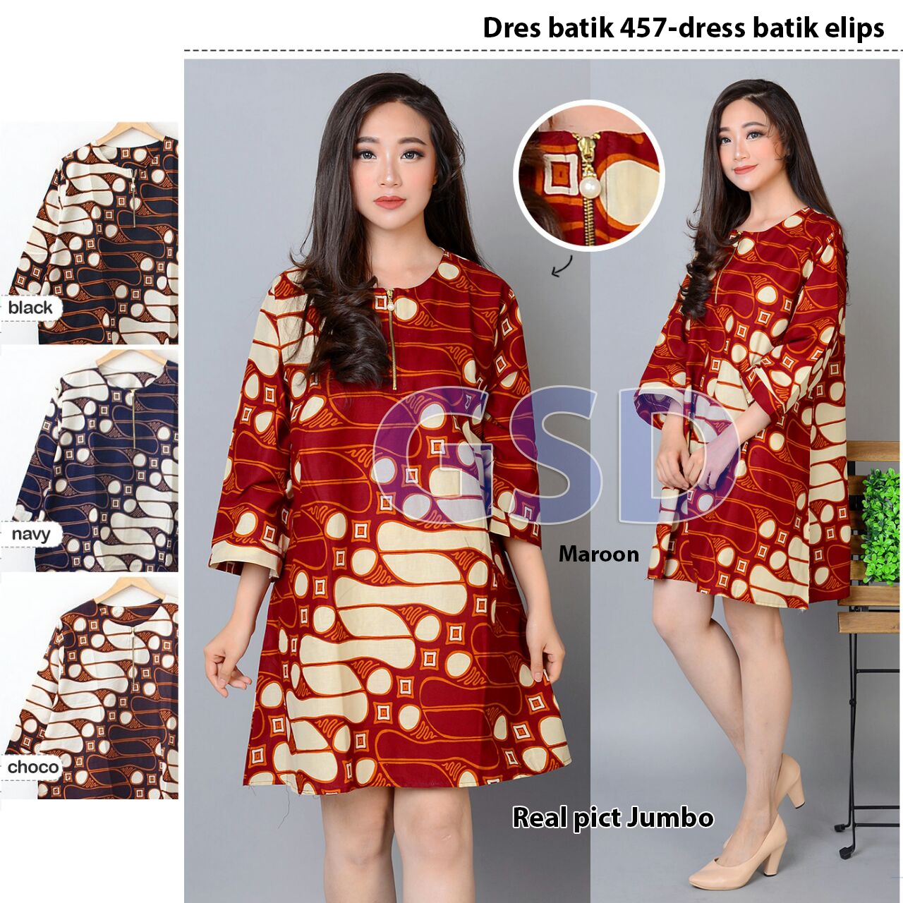  Dress  batik  457 dress  batik  elips Grosir Tanah  Abang  