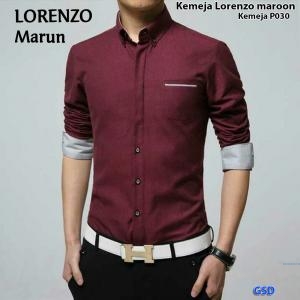 Kemeja lorenzo maron-kmja P030