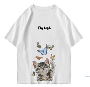 Hi VABA Oversized Cat Fly High Tshirt | Kaos Streetwear Unisex Tee