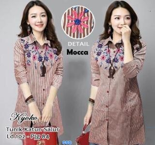 Tunik salur Bordir Mocca