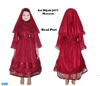 Set Hijab J477 Maroon