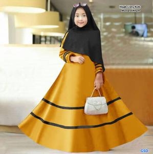 Hijab Listy mustard hitam