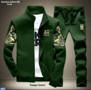 Setelan Jaket Ar abu