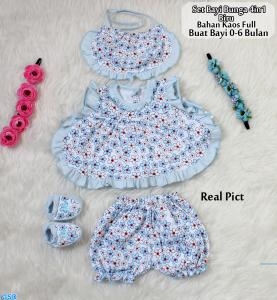 Set Bayi Bunga 4in1 biru