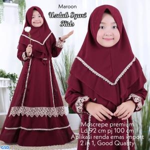 Uzdah syari kids maroon