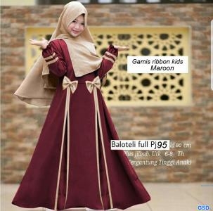 Gamis ribbon kids dusty