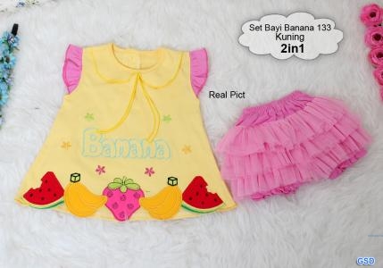 Set Bayi banana 133 kuning 2in1