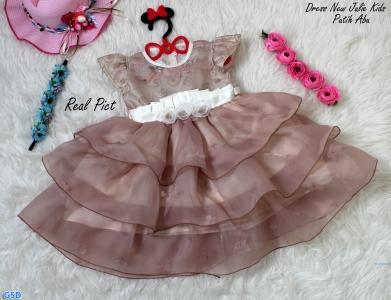 Dress New Julie Kids Putih Abu