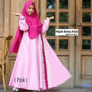 Hijab brina kids pink dusty hijab rina kids