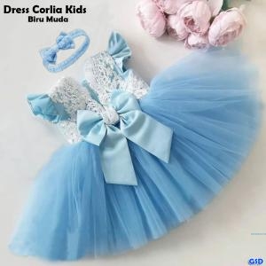 Dress Kids Corlia biru muda