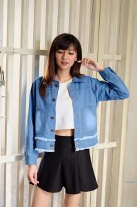 Jaket cherry jeans Biru tua