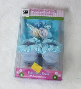 Set Bayi Turban Bunga 2in1 Biru