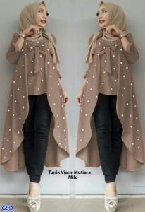 Tunik Viane mutiara maroon