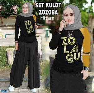 Set Kulot Zozoba hitam