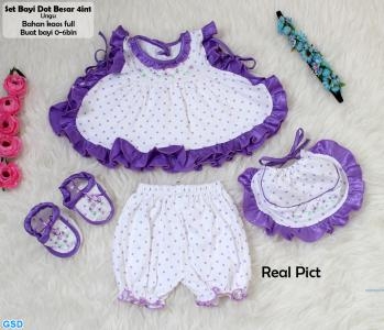 Set bayi dot besar 4in1 ungu