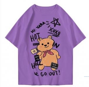 Hi VABA Oversized Bear Lilac Tshirt | Kaos Streetwear Unisex Tee