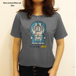 Kaos warna blue cat pink