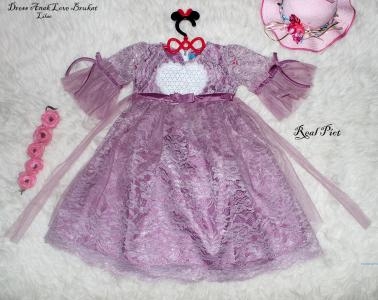 Dress Anak Love Brukat lilac