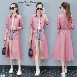 Long blazer katun maroon