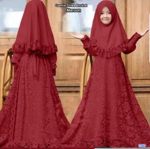 Gamis Dhea brukat navy