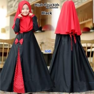 Hijab rossa kids Black-hijab pita dot