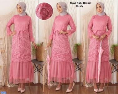 Maxi Ratu Brokat Maroon