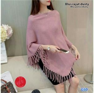 Blus rajut dusty-blus ponco dusty