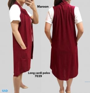 Long cardi polos 7039 maroon