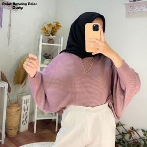 Rajut batwing polos Krem