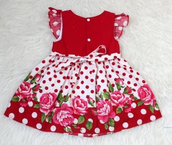 Dress Mawar dot red