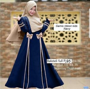 Gamis ribbon kids dusty