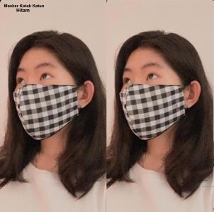 Masker kain katun Kotak