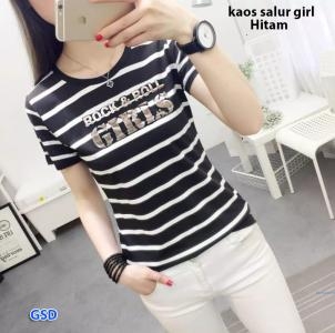 Kaos salur girl hitam