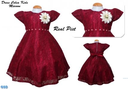 Dress Celsa kids maroon